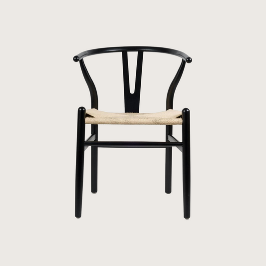 Zwart/naturel eetkamerstoel wishbone STELLA