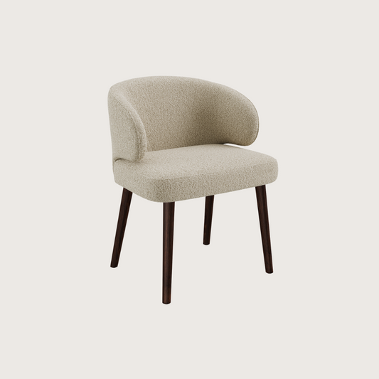 Beige stoffen eetkamerstoel met structuur CYRIUS