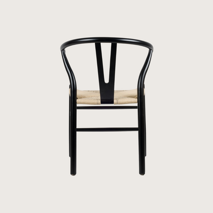 Zwart/naturel eetkamerstoel wishbone STELLA