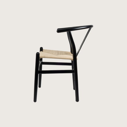 Zwart/naturel eetkamerstoel wishbone STELLA